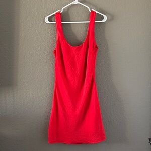 Simple Red Shift Dress